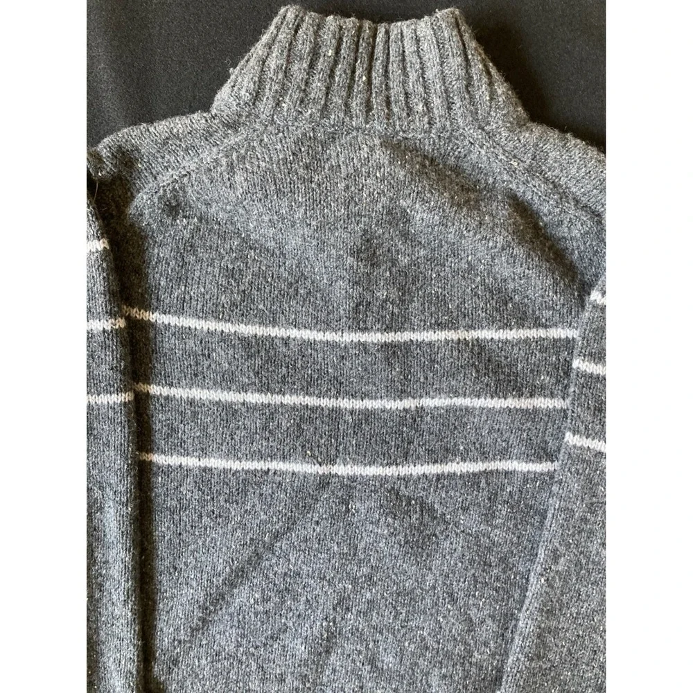 Banana Republic Mens XL Gray Wool‎ Silk Blend Striped Donegal Mock Neck Sweater